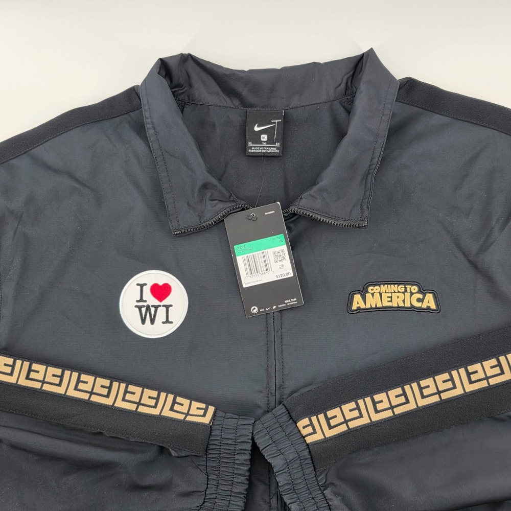 Nike CQ6308-010 Giannis Coming To America‎ Men's Size XL Black Gold Track Jacket
